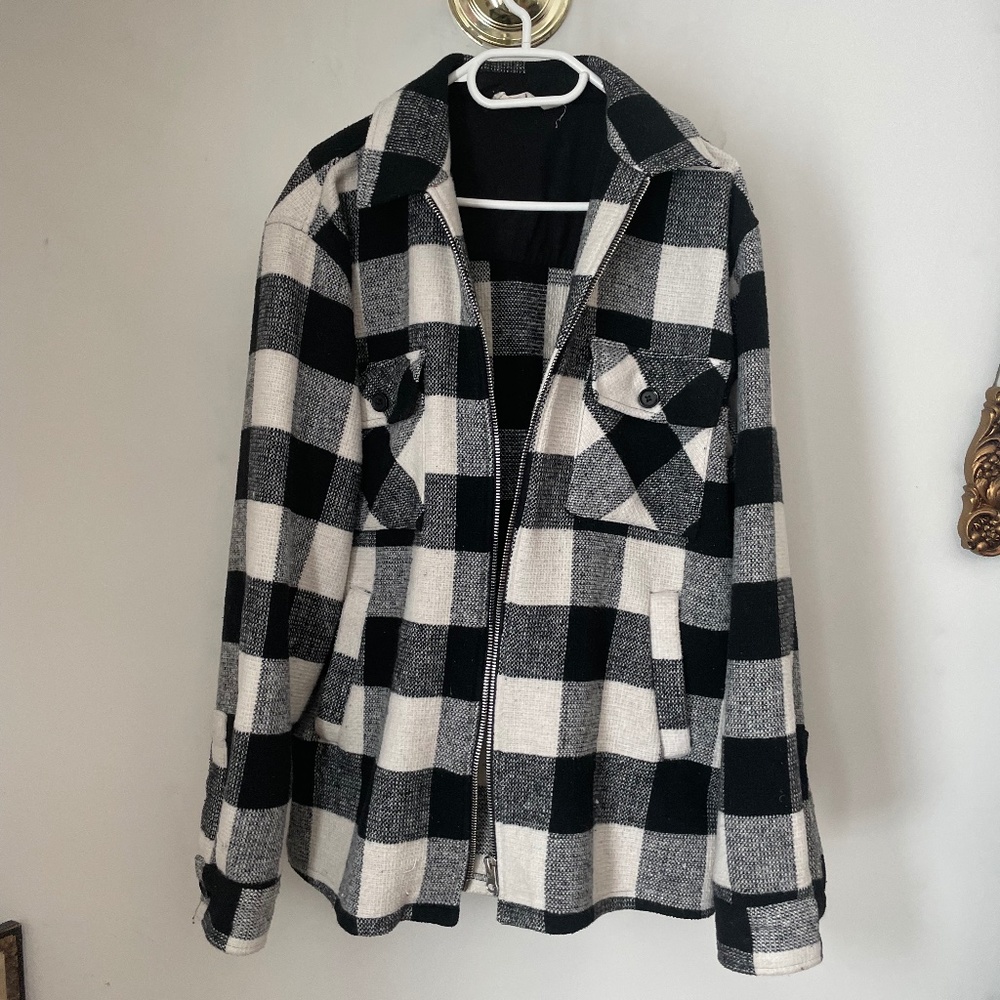 Plaid overcoat